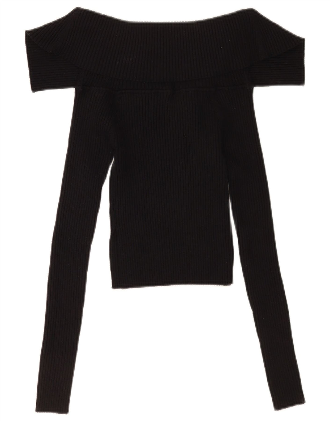Zara Γυναικείο Crop Top Μακρυμάνικο UK 8 Small Black
