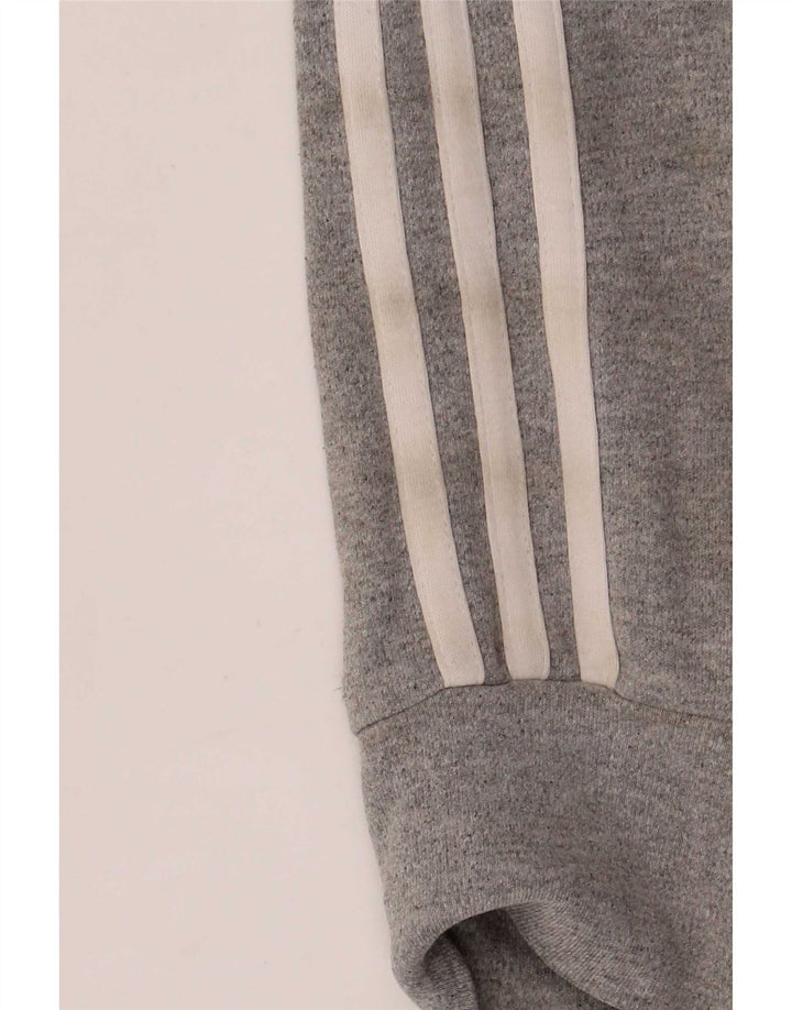 Γυναικεία αθλητική φόρμα Adidas κανονική εφαρμογή τοπ μπουφάν UK 8 μικρό γκρι βαμβακερό