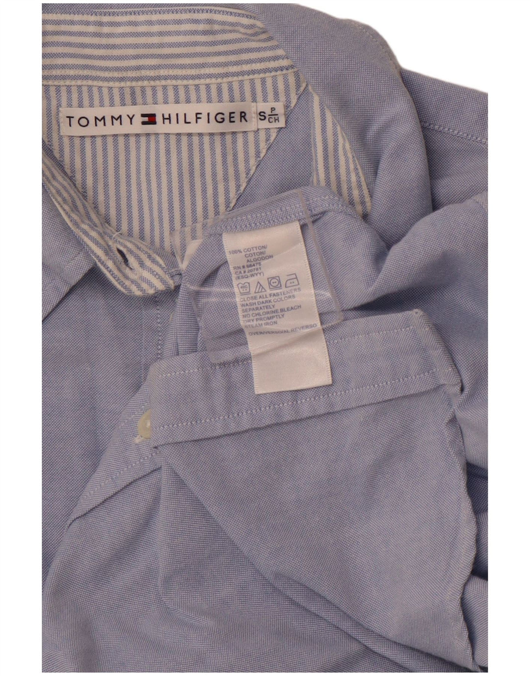 Γυναικείο πουκάμισο TOMMY HILFIGER UK 10 Small Blue βαμβακερό