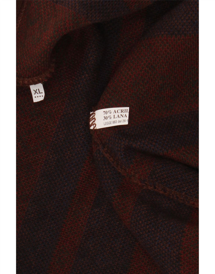 Ανδρικό πουλόβερ VINTAGE Ζακέτα XL Καφέ Fair Isle Acrylic