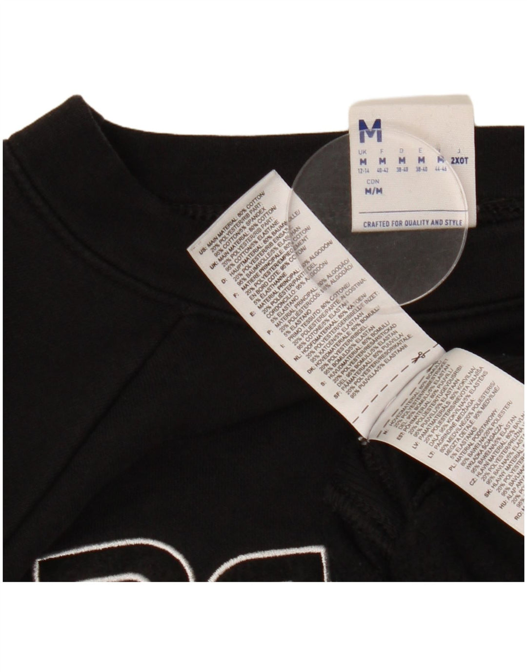 REEBOK Γυναικείο Φούτερ γραφικό Jumper UK 14 Μεσαίο μαύρο βαμβακερό