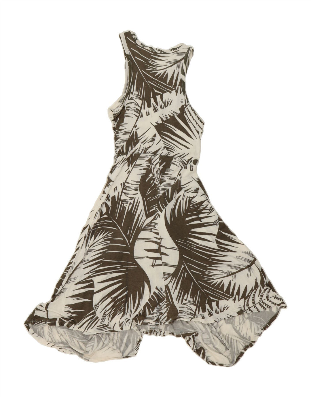 MOSSIMO Womens Abstract Pattern Asymmetrical Dress UK 6 XS Khaki Vintage Mossimo and Second-Hand Mossimo from Messina Hembry 