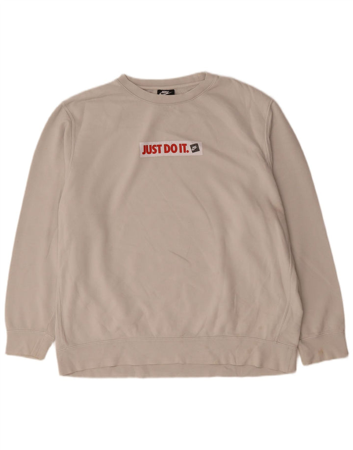 Ανδρικό γραφικό φούτερ Nike Jumper 2XL Λευκό βαμβακερό