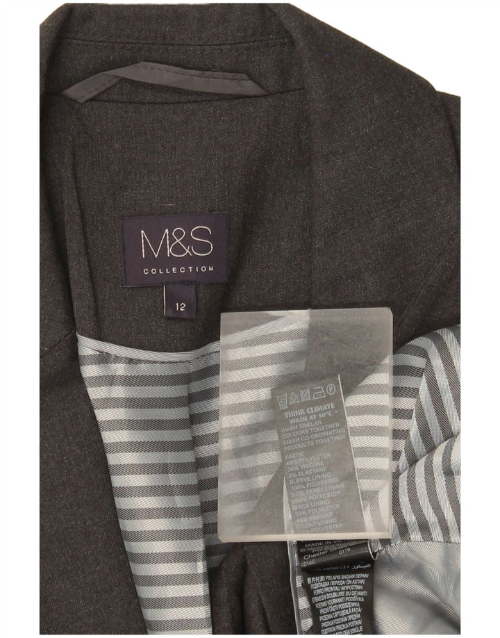 Marks & Spencer Γυναικείο σακάκι με 1 κουμπί UK 12 μεσαίο γκρι πολυεστέρας
