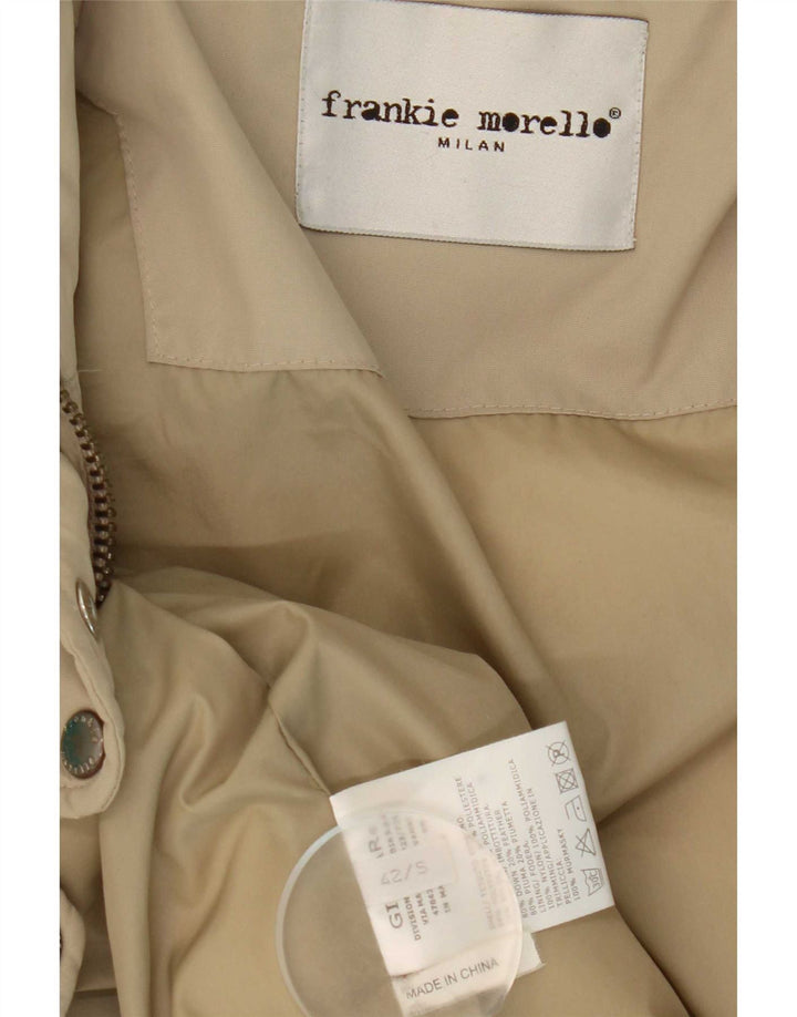 Frankie Morello Γυναικείο μπουφάν με κουκούλα IT 42 Small Beige Polyester