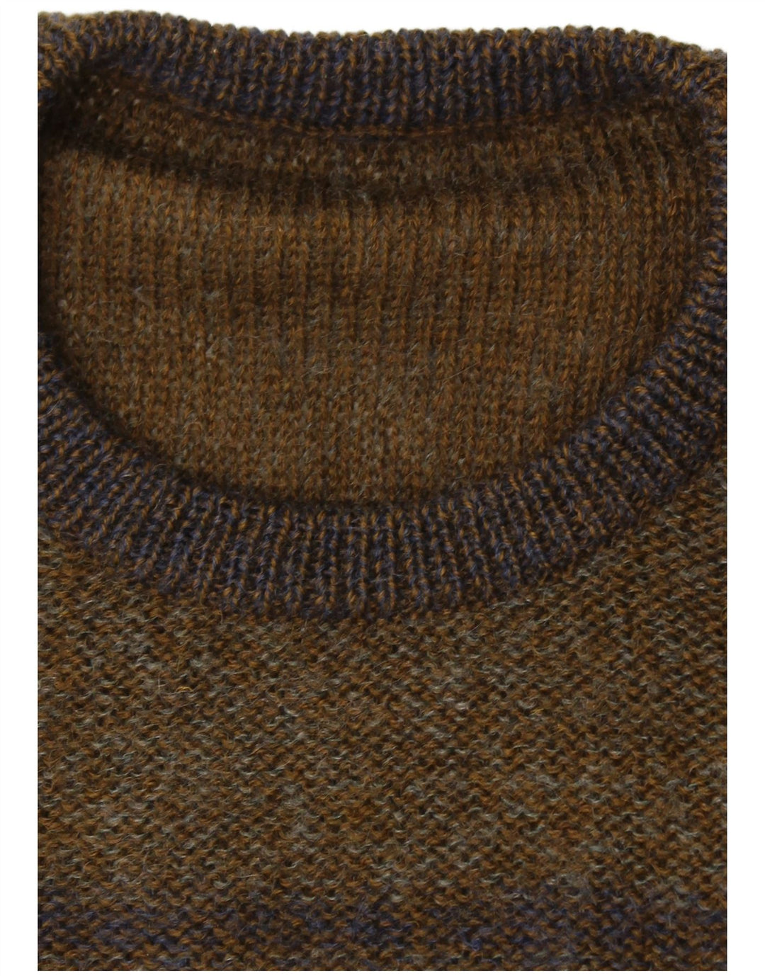 Ανδρικό πουλόβερ με λαιμόκοψη VINTAGE Μεγάλο χακί χρώματος