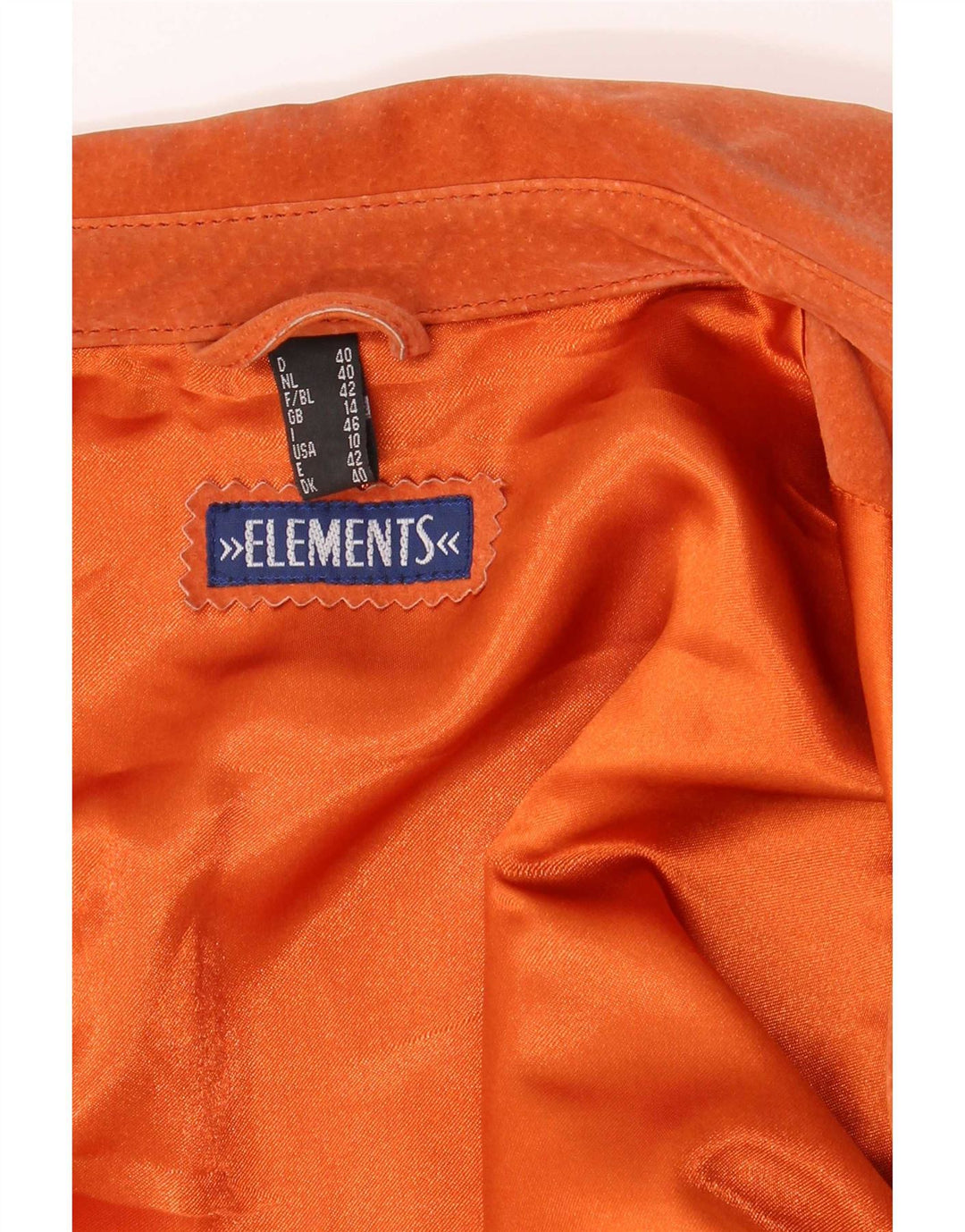 Elements Γυναικείο Suede Jacket UK 14 μεγάλο πορτοκαλί δέρμα