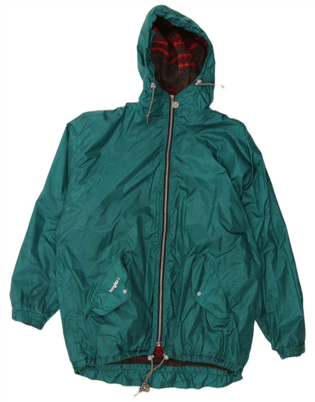 Ανδρικό παλτό αντιανεμικό με κουκούλα VINTAGE UK 42 XL Πράσινο Πολυαμίδιο