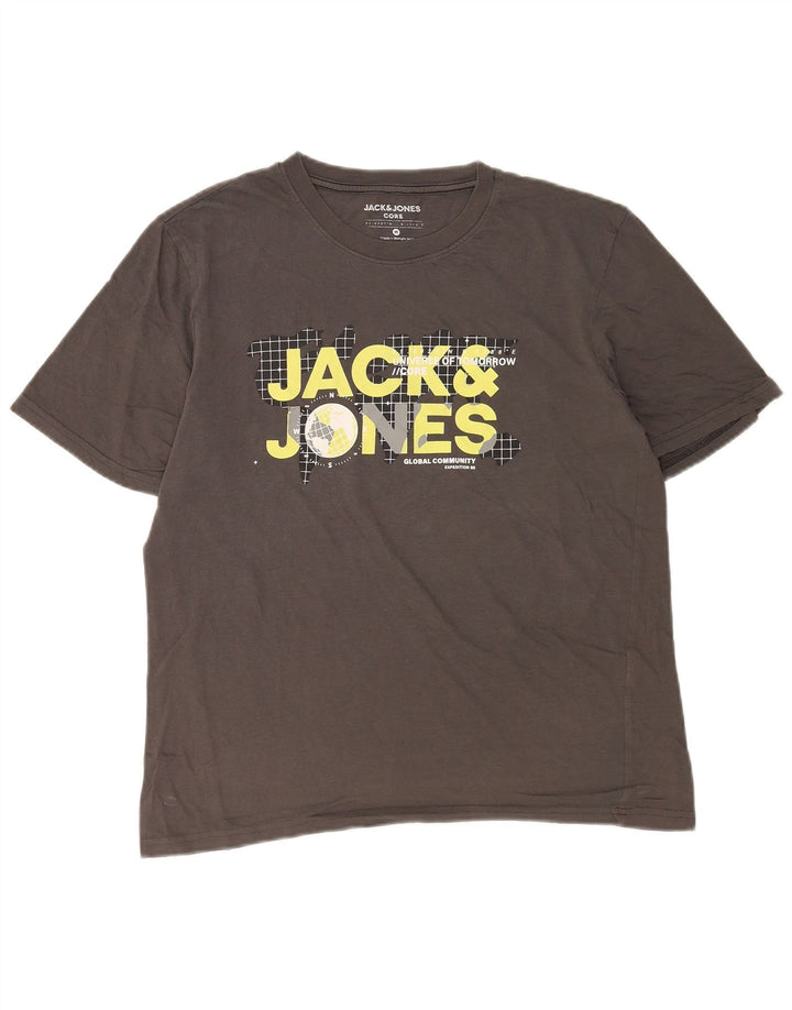 Ανδρικό γραφικό μπλουζάκι Jack & Jones Top Medium Grey
