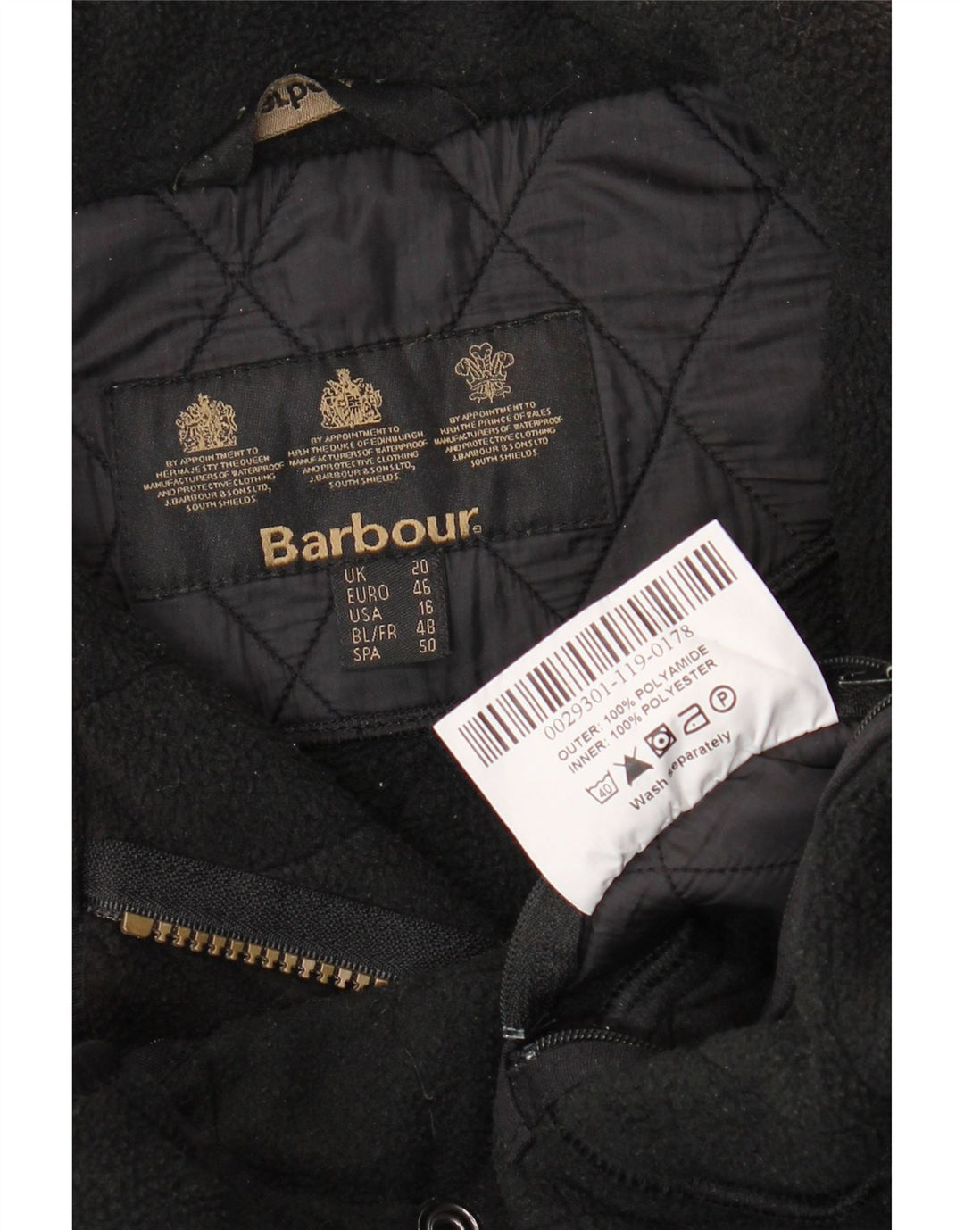 BARBOUR Γυναικείο Καπιτονέ Μπουφάν UK 20 2XL Μαύρο Πολυαμίδιο