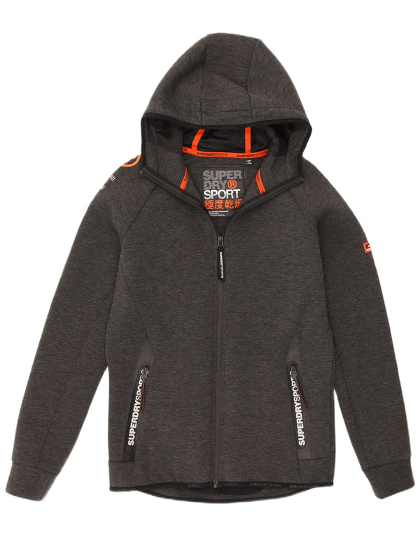 Ανδρικό πουλόβερ με κουκούλα με φερμουάρ Superdry Μικρό γκρι πολυεστέρα