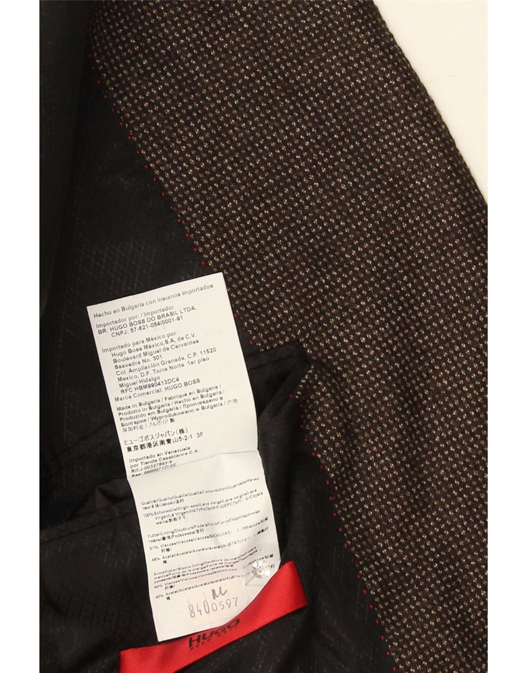 Ανδρικό σακάκι σακάκι Hugo Boss US 44 2XL καφέ με στίγματα
