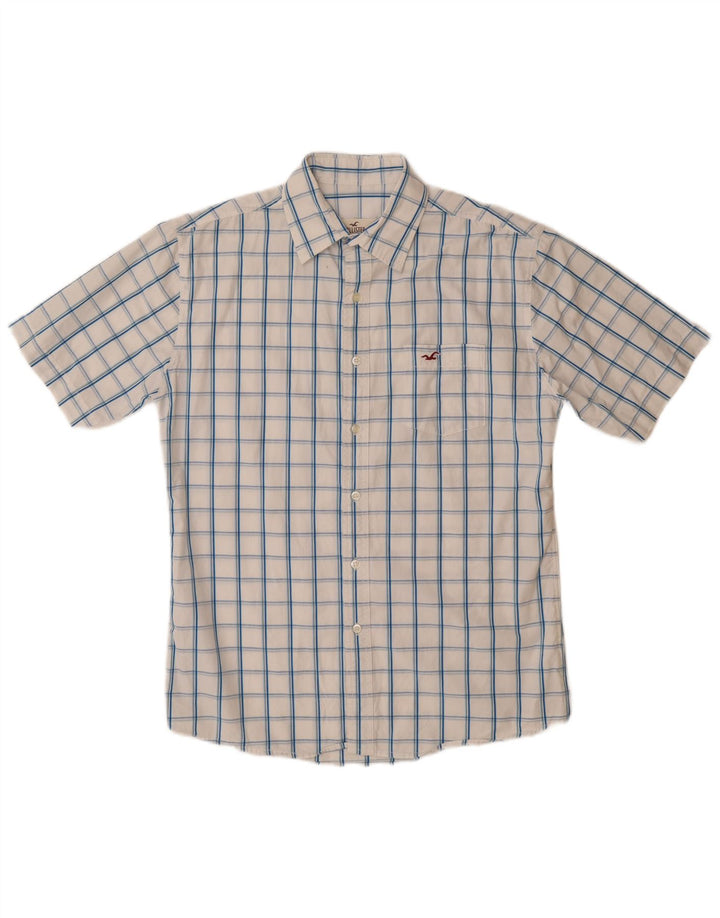 HOLLISTER για αγόρια κοντομάνικο πουκάμισο 15-16 ετών 2XL Λευκό Check