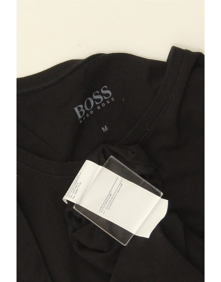 Ανδρικό T-Shirt HUGO BOSS Τοπ μεσαίο μαύρο βαμβακερό
