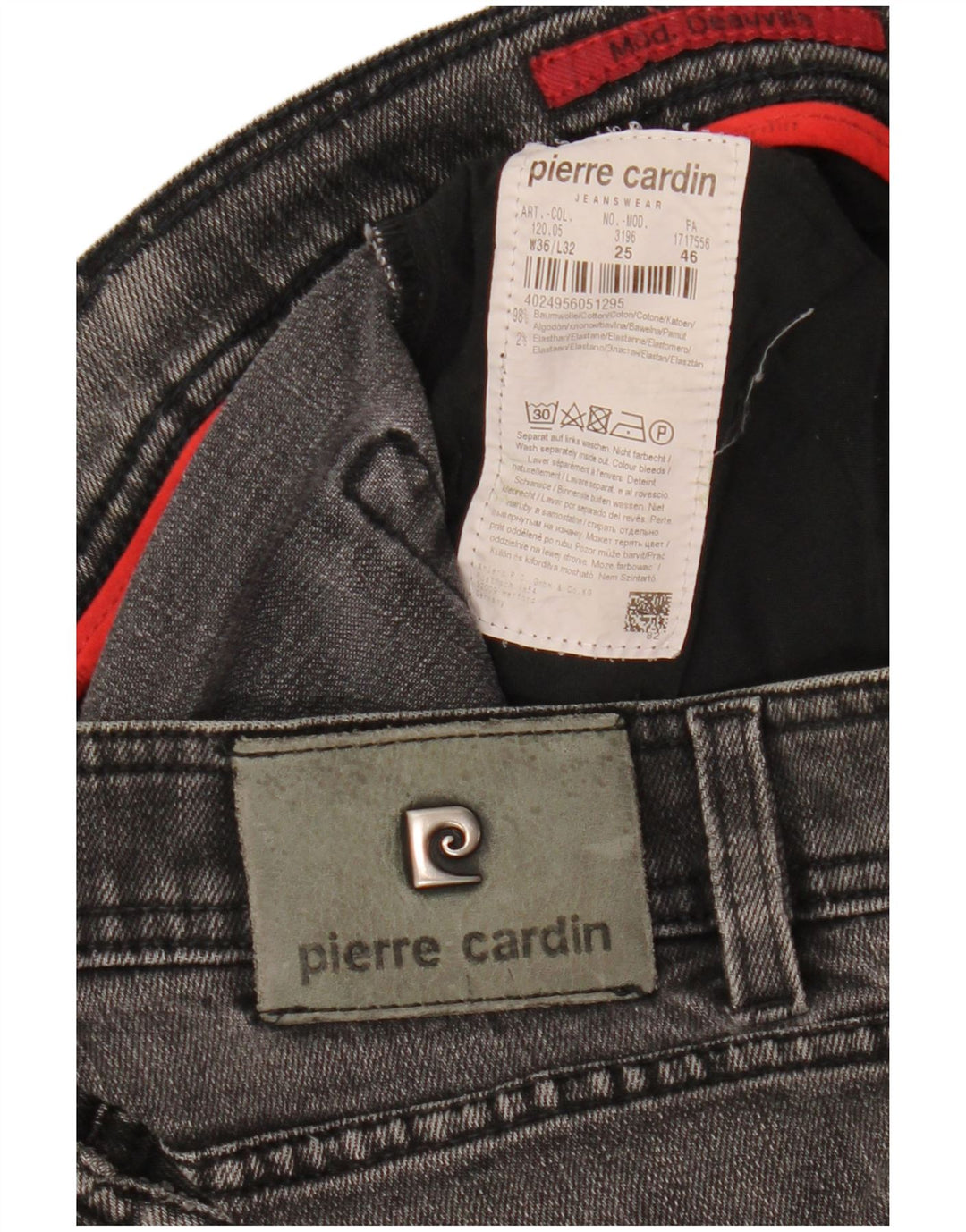 PIERRE CARDIN Ανδρικό τζιν ίσιο W36 L32 Γκρι βαμβακερό