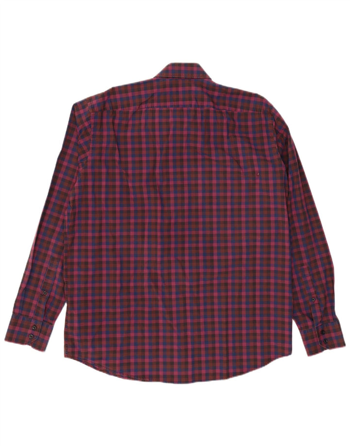 Ανδρικό πουκάμισο HUGO BOSS, νούμερο 44 17 1/2 XL μωβ καρό
