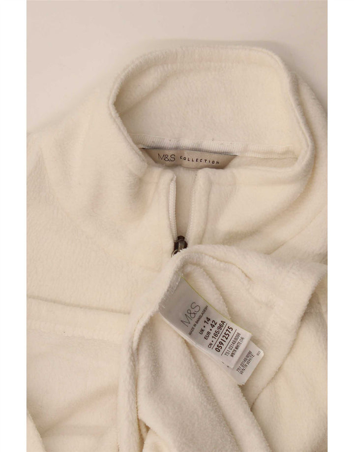 Marks & Spencer Γυναικείο Fleece Jacket UK 14 Large White Polyester