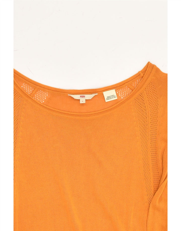 LEVI'S Womens Longline Boat Neck Jumper Sweater UK 8 Small Orange | Vintage Levi's | Thrift | Second-Hand Levi's | Used Clothing | Messina Hembry 