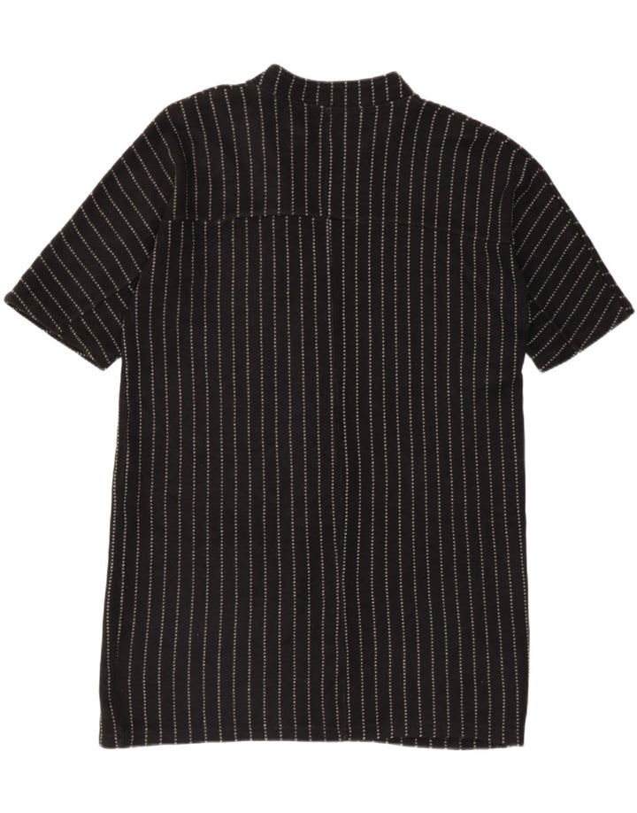Zara Γυναικείο Oversized Shift φόρεμα UK 14 Medium μαύρο ριγέ ακρυλικό