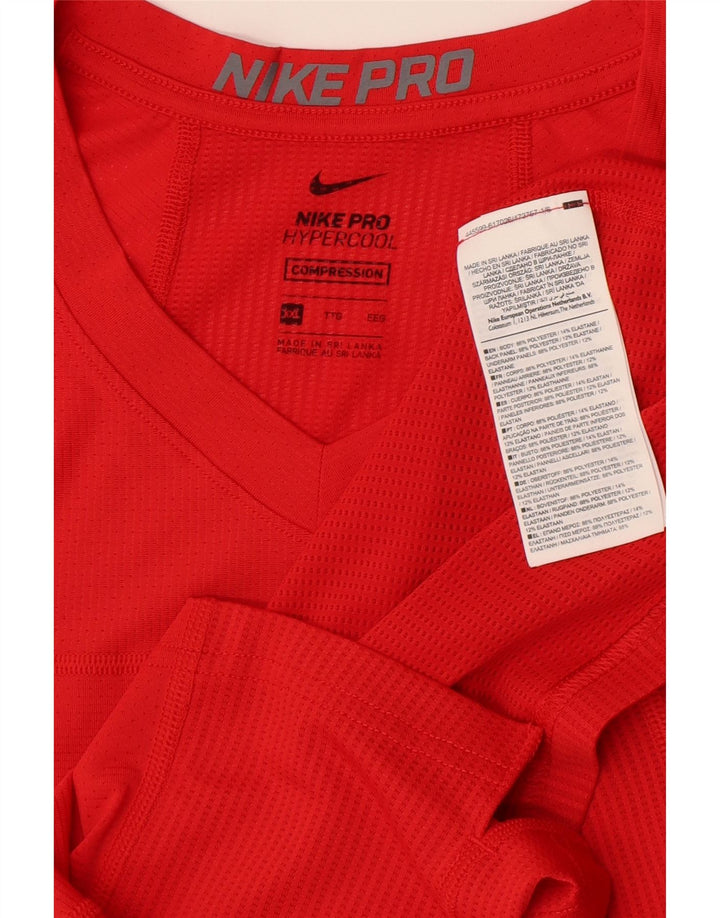 Γυναικείο μπλουζάκι συμπίεσης Nike Top UK 20 2XL Red Polyester