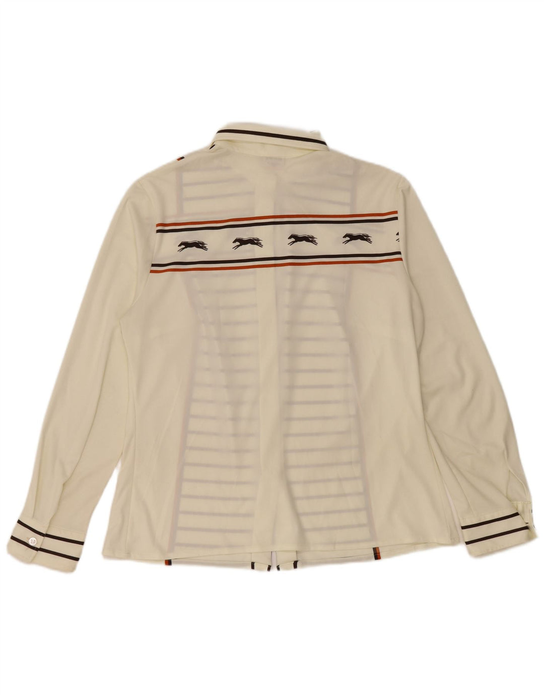 HAMMERLE γυναικείο πουκάμισο μπλούζα UK 14 Μεγάλο υπόλευκο ριγέ πολυεστέρα