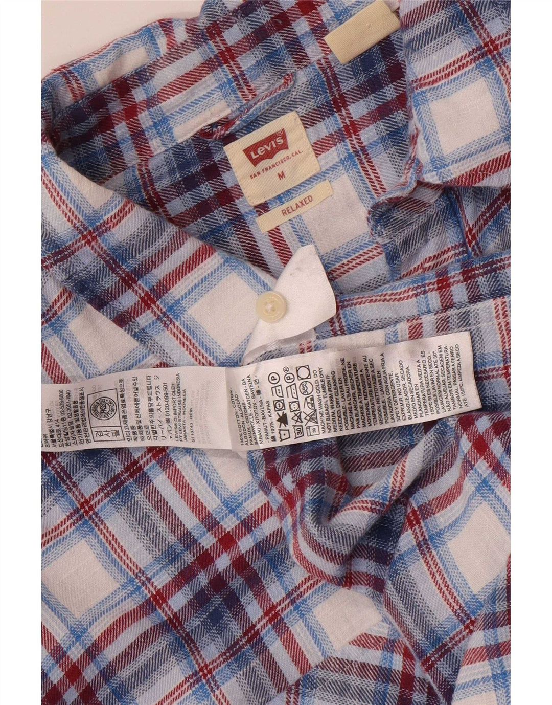 Ανδρικό φανελένιο πουκάμισο Levi's μεσαίο μπλε βαμβακερό