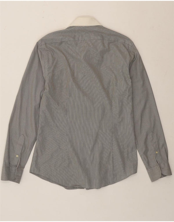Calvin Klein Ανδρικό επίσημο πουκάμισο 39 15 1/2 Medium Grey Pinstripe