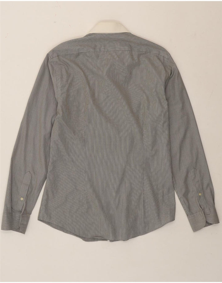 Calvin Klein Ανδρικό επίσημο πουκάμισο 39 15 1/2 Medium Grey Pinstripe