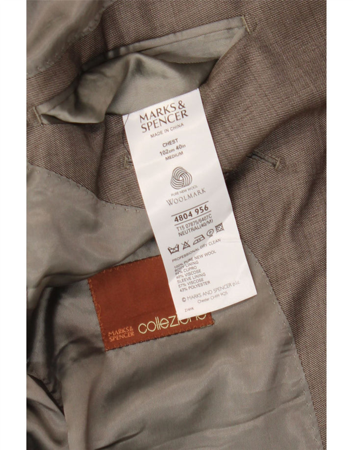 Marks & Spencer Ανδρικό μπλέιζερ με 2 κουμπιά μπουφάν UK 40 μεσαίο καφέ νέο μαλλί