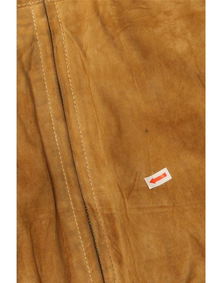 Vintage Ανδρικό Suede Bomber Jacket IT 50 Large Beige