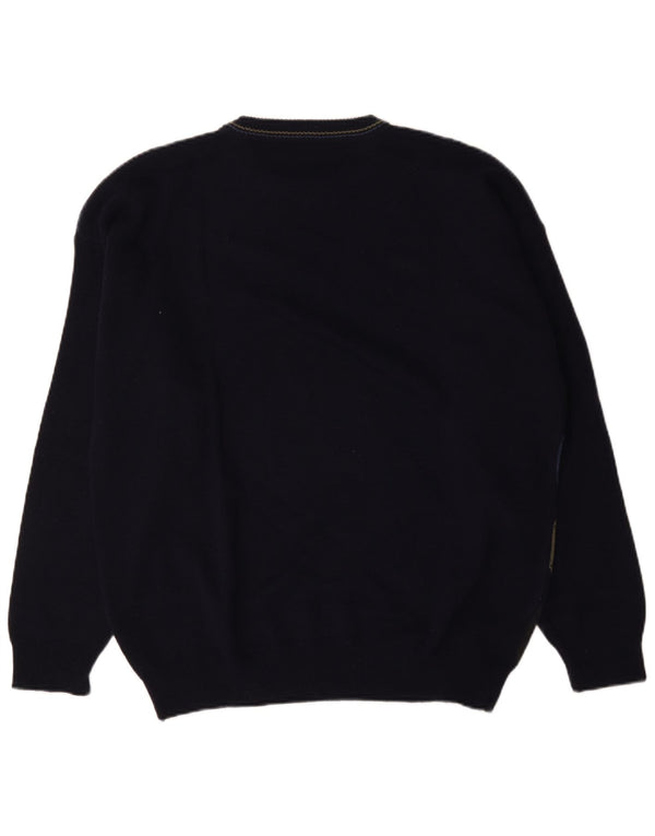 Vintage Ανδρικό πουλόβερ με λαιμόκοψη IT 52/54 Large Navy Blue
