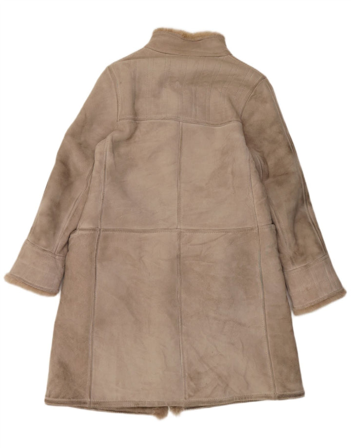 Vintage Γυναικείο Παλτό Shearling IT 46 Large Beige Leather