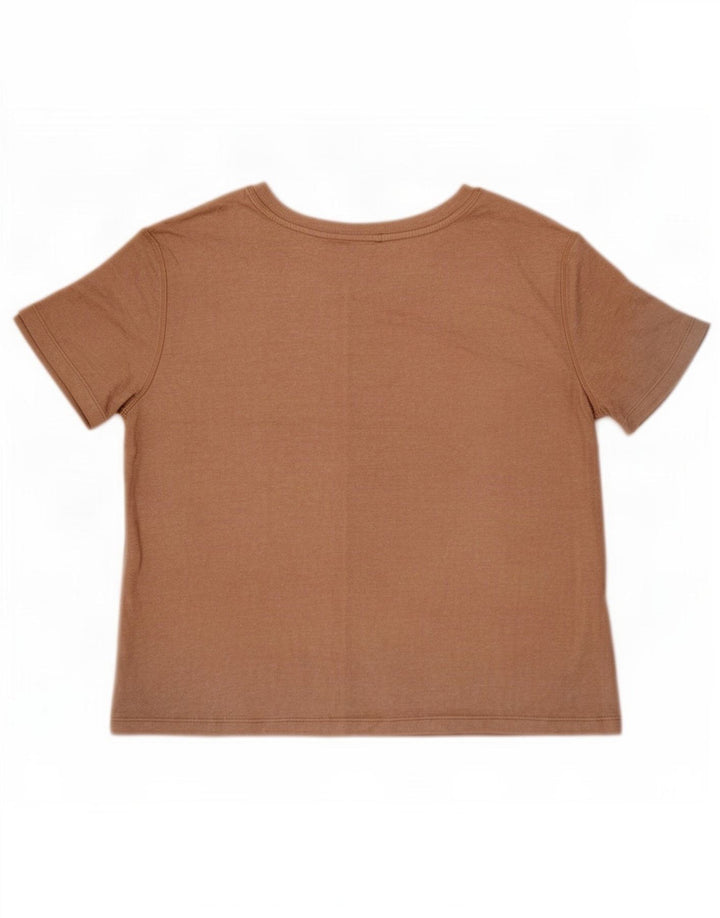 Marks & Spencer Γυναικείο T-Shirt Top 14 μεσαία μπεζ βισκόζη