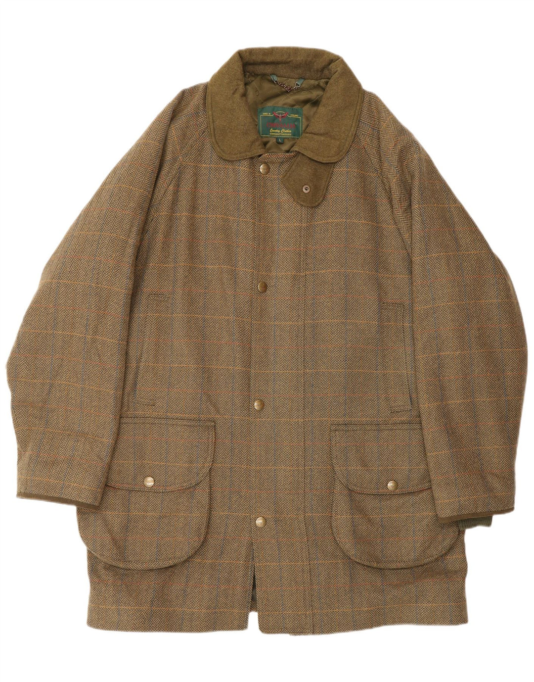 CHRYSALIS Ανδρικό Utility Jacket UK 40 Large Khaki Μαλλί ψαροκόκαλο Classic