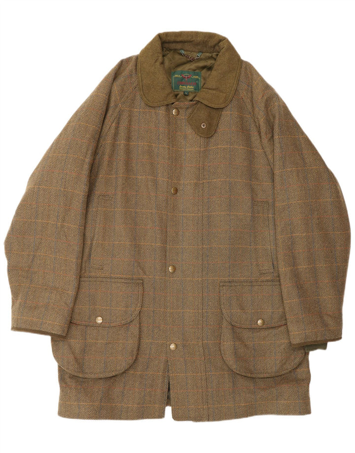 CHRYSALIS Ανδρικό Utility Jacket UK 40 Large Khaki Μαλλί ψαροκόκαλο Classic