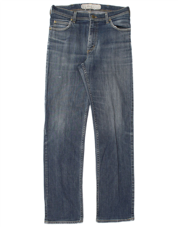 Lee Mens Brooklyn Straight Jeans W31 L32 Blue Cotton