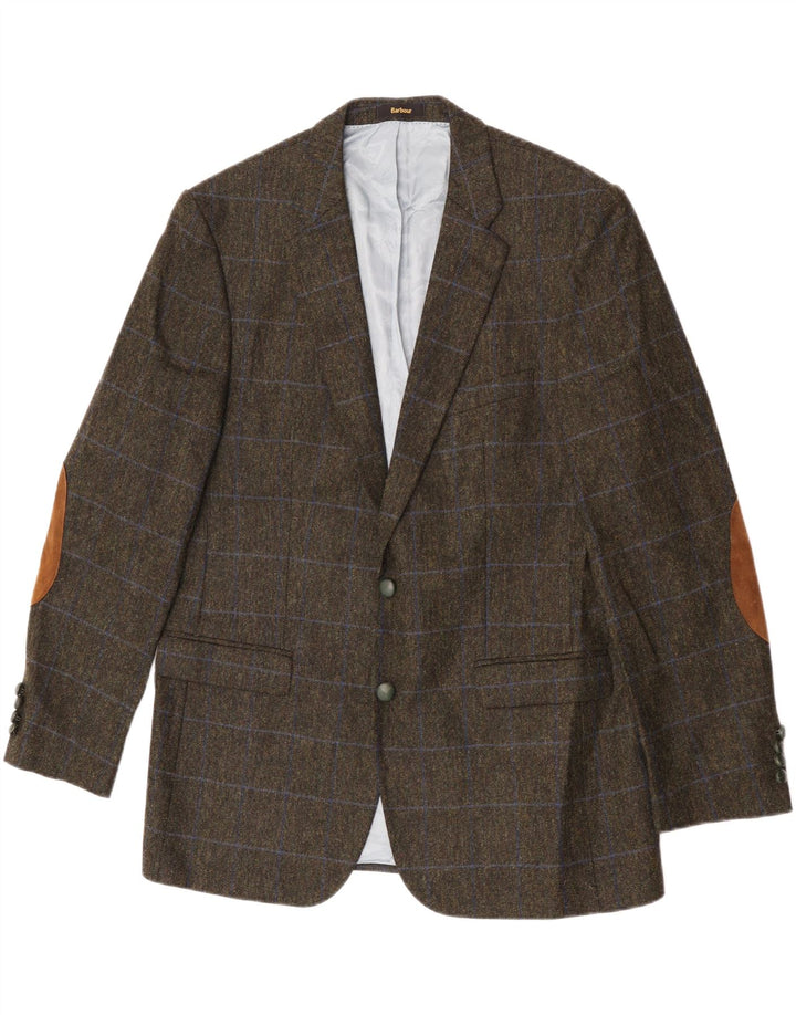 Μπουφάν Barbour Ανδρικό σακάκι με 2 κουμπιά UK 44 Large Green Check Wool