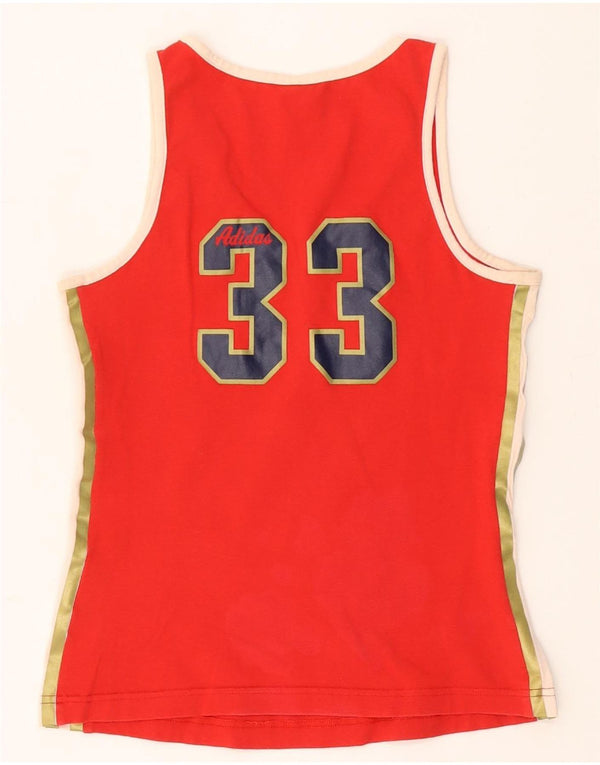 Adidas Γυναικείο Crop Graphic Vest Top UK 14 Medium Red Cotton