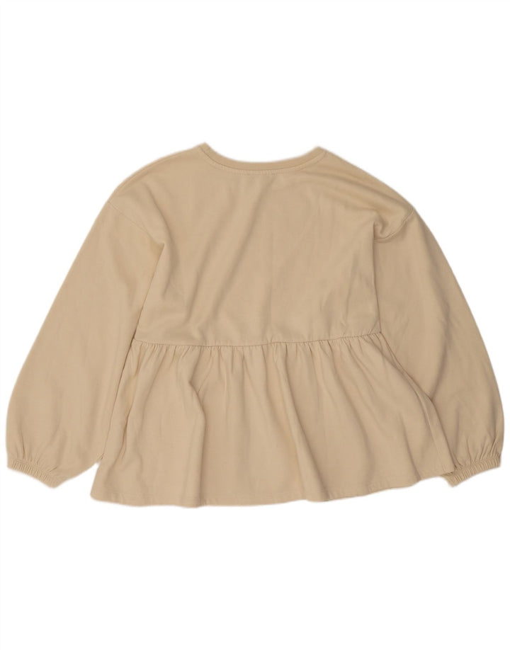 Zara Γυναικεία Φούτερ Jumper UK 14 Medium Off White Βαμβακερό