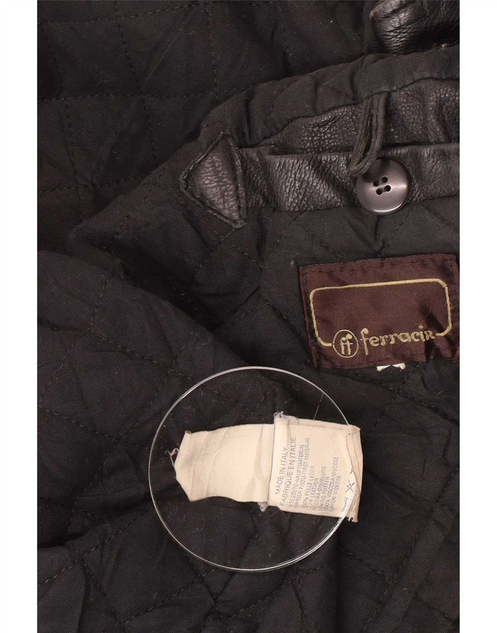 Vintage Ανδρικό Δερμάτινο Μπουφάν UK 42 XL Μαύρο