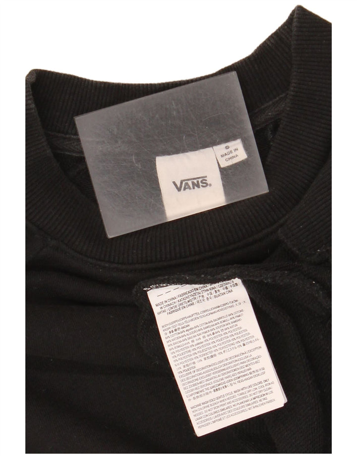 Vans Γυναικεία γραφικά υπερμεγέθη φούτερ Jumper UK 10 Small Black Cotton