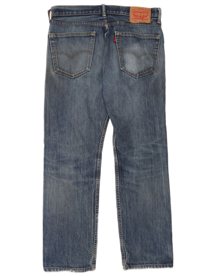 Levi's Mens 505 Distressed Straight Jeans W33 L30 Blue Cotton