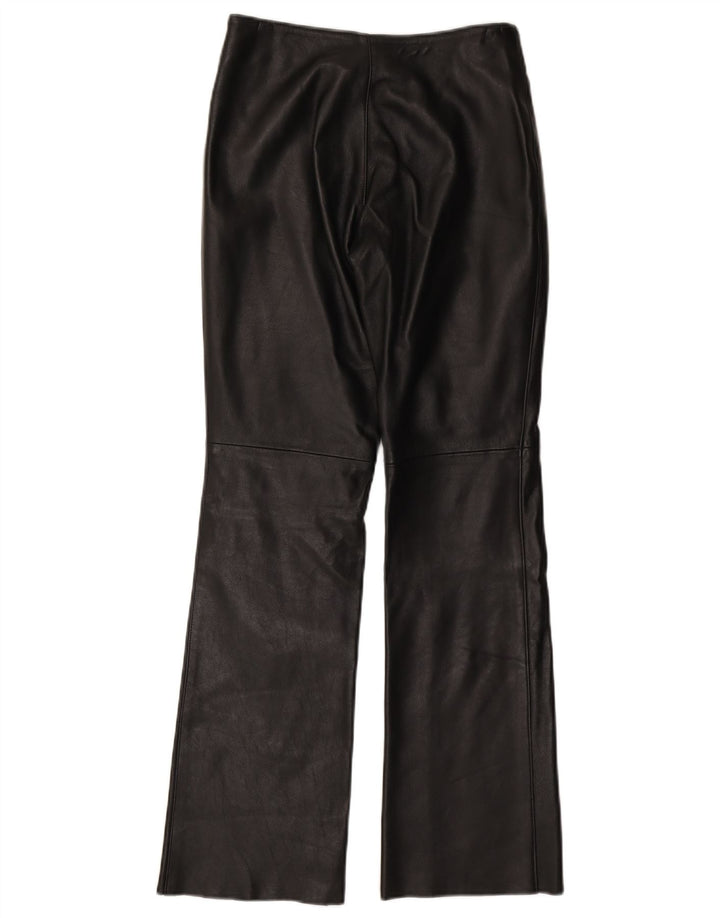 VINTAGE Γυναικείο Δερμάτινο Παντελόνι UK 10 Small W27 L31 Μαύρο