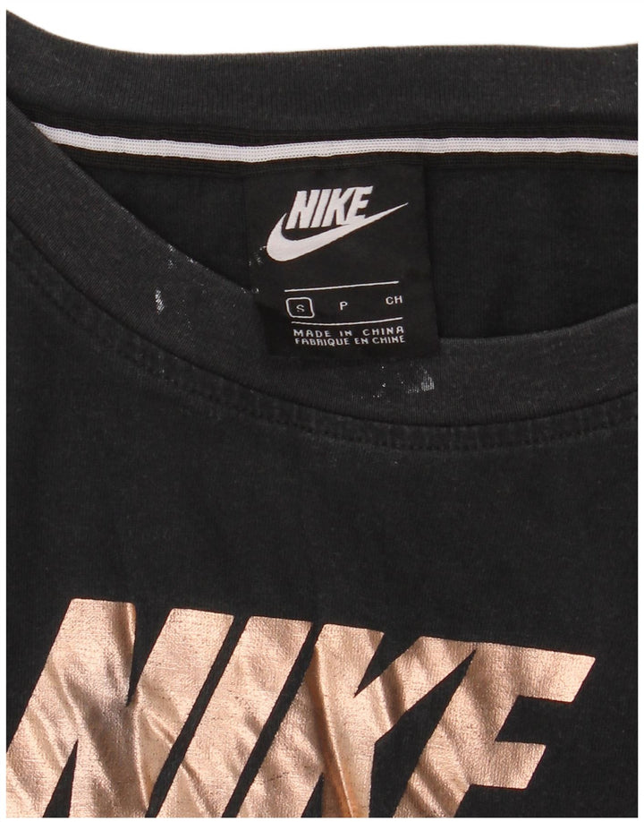 Γυναικείο γραφικό μπλουζάκι NIKE Top UK 10 Small Black