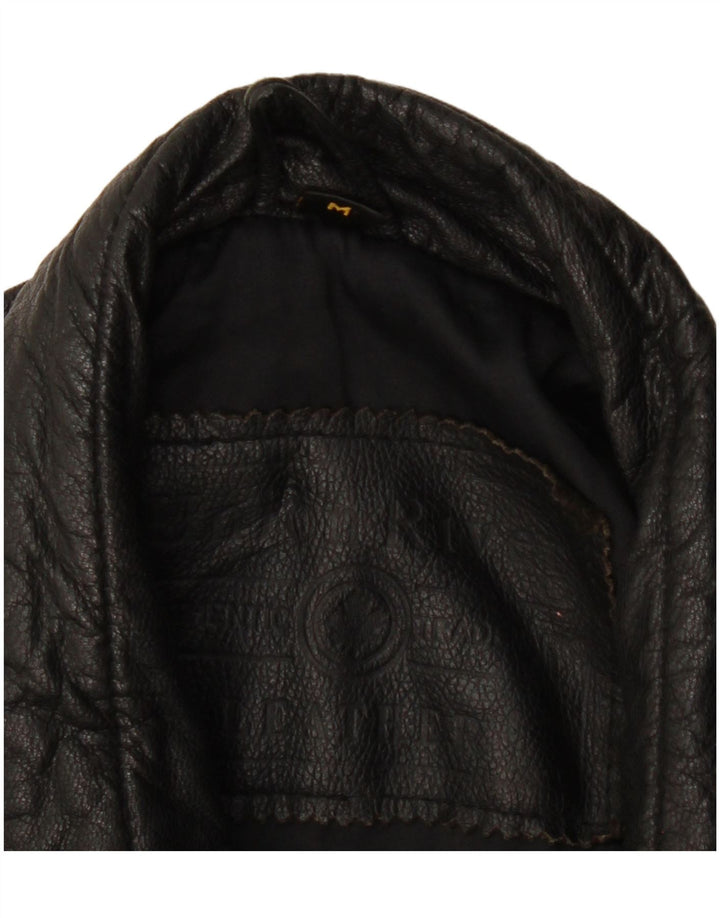 Vintage Ανδρικό Δερμάτινο Παλτό UK 38 Medium Black Leather