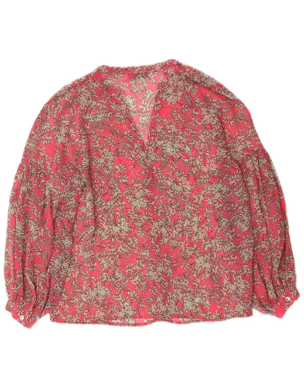 MINT VELVET Γυναικεία See Through Μπλούζα Top UK 12 Medium Pink Floral