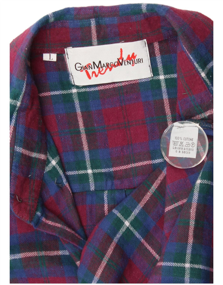 Ανδρικό φανελένιο πουκάμισο Gian Marco Venturi μεγάλο βαμβακερό βαμβακερό