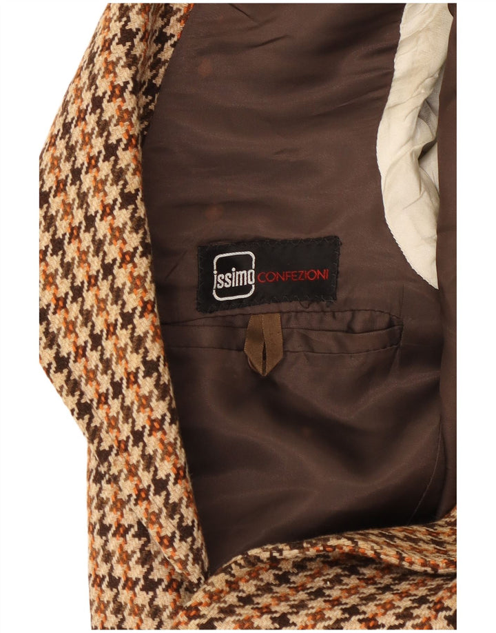 Issimo Ανδρικό σακάκι σακάκι με 2 κουμπιά UK 38 Medium Brown Houndstooth