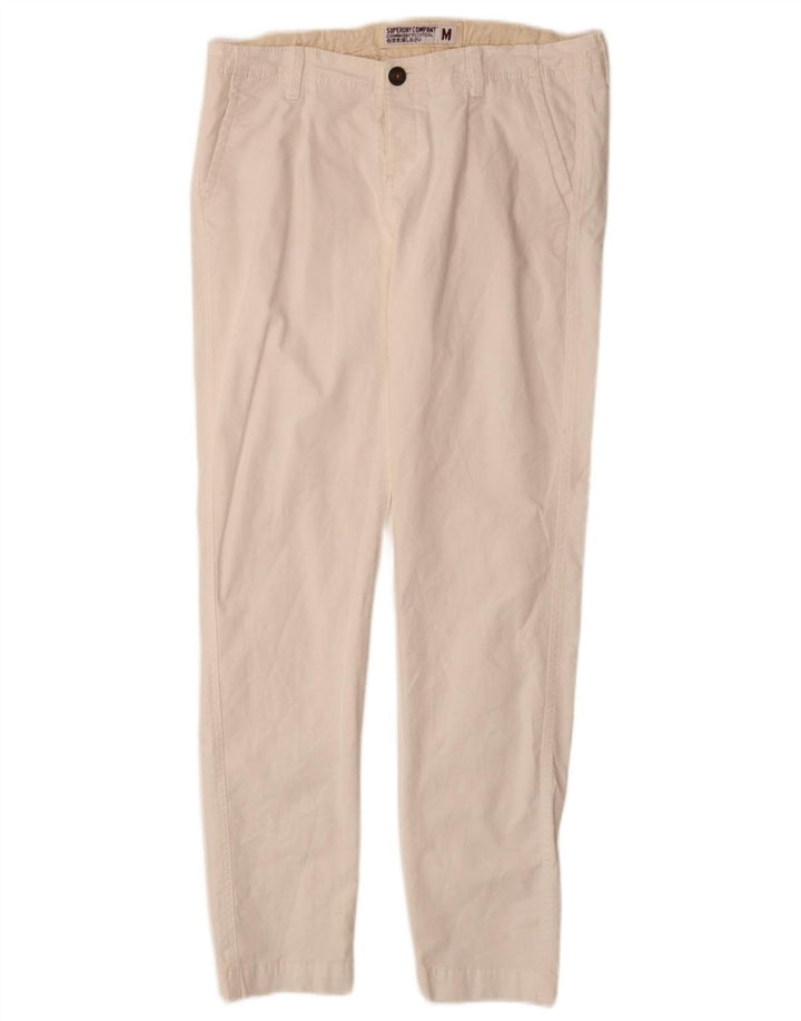 Γυναικείο Slim παντελόνι Chino SUPERDRY Medium W30 L30 Λευκό βαμβακερό