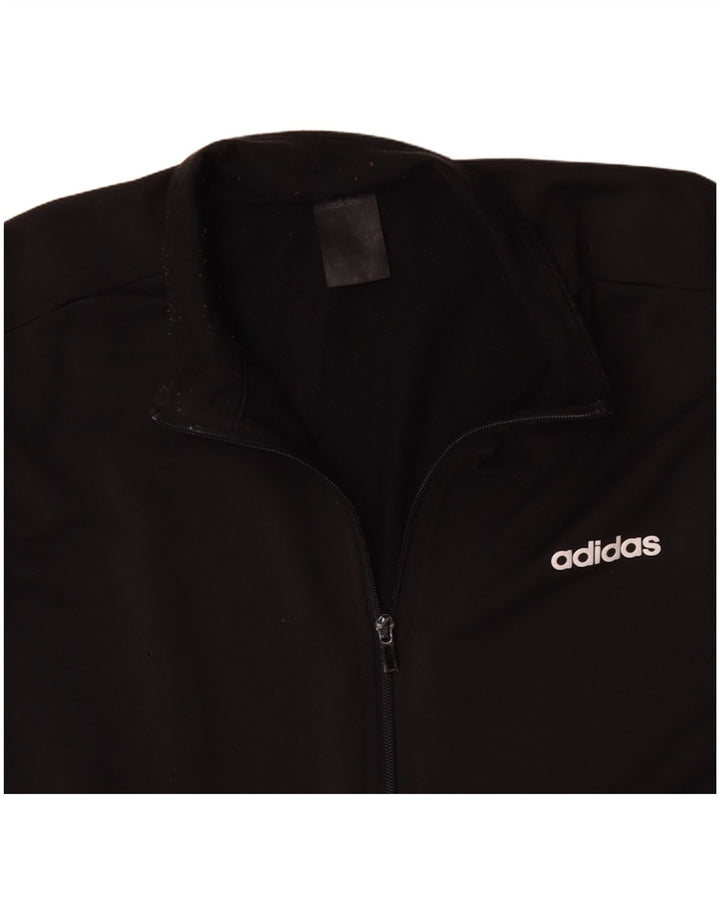 Ανδρική αθλητική φόρμα ADIDAS Μπουφάν μεγάλο μαύρο πολυεστέρα